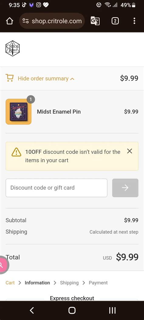 Critical role shop coupon code.  When critical has this meaning, it can be use...