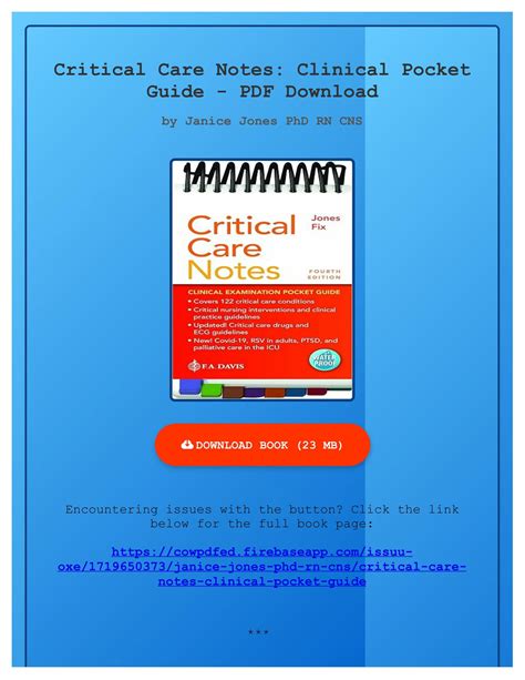 Full Download Critical Care Notes Clinical Pocket Guide By Janice  Jones