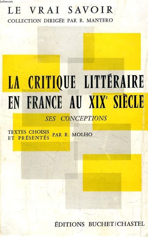 Critique littéraire en france au xixe siècle. - Handbook of detergents part f production.