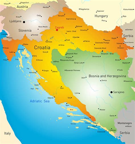 Croatian in english. Croatia is a beautiful country located in south-eastern Europe on the Balkan Peninsula. It borders several other countries, including Slovenia to the northwest, Hungary to the northeast, Serbia to the east, Bosnia and Herzegovina to the southeast, Montenegro to the southeast, it also has a maritime border with Italy.In addition, the country has a … 