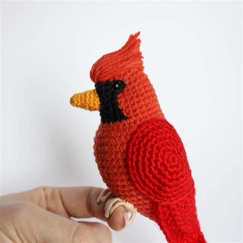 Crochet Cardinal Red Bird PATTERN Tutorial PDF Christmas Tree Etsy