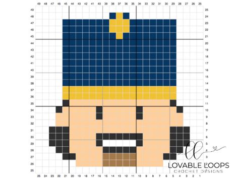 Crochet Christmas Nutcracker c2c Pattern Graph Lovable Loops