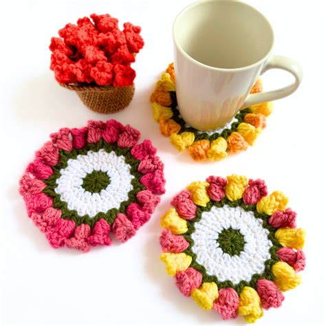 Crochet Coasters Pattern FREE pattern and video tutorial