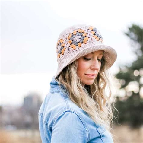 Crochet Granny Square Bucket Hat Free Pattern