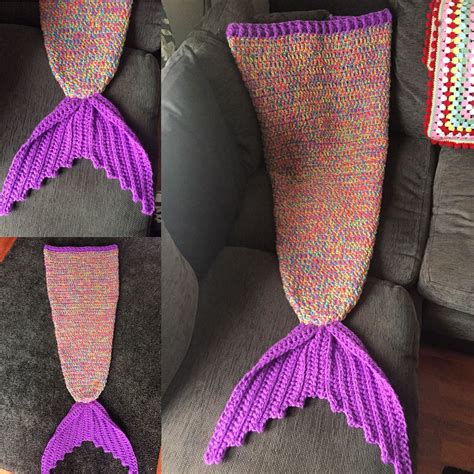 Crochet Mermaid Tail Snuggle Blanket / Cocoon . Pattern by