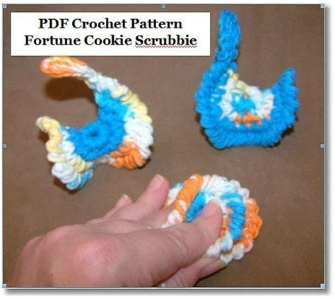Crochet Pattern for Fortune Cookie Scrubbie in PDF Format Number 102 Etsy