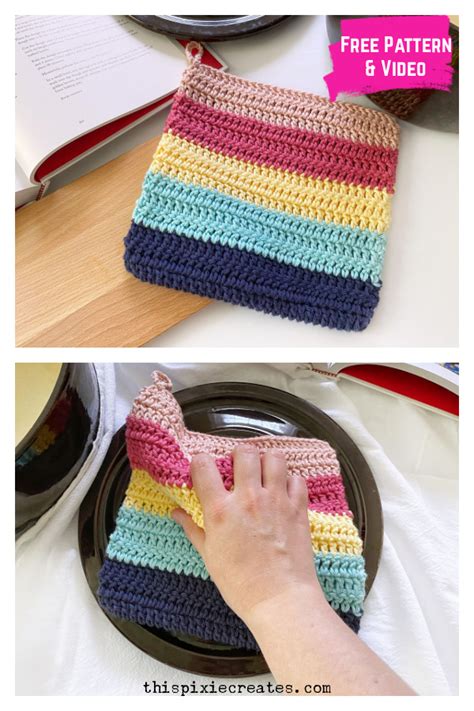 Crochet Potholders Free Pattern And Video Tutorial
