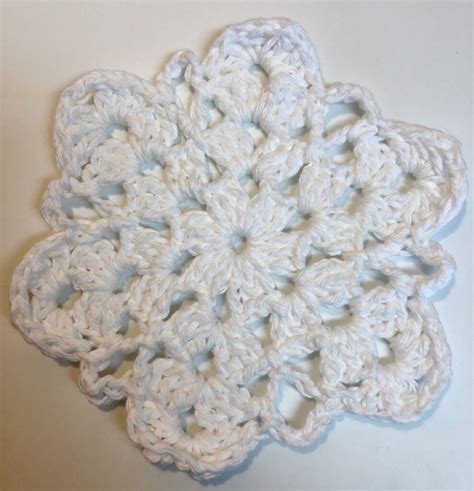 Crochet Simple Snowflake Coaster Easy Crochet Pattern Etsy