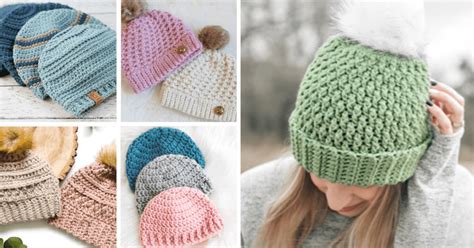 Crochet beanie patterns.  These easy crochet patterns are ideal for all skill levels! Crochet ...