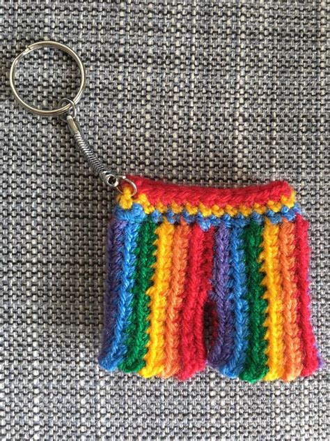 Crochet between worlds FREE PATTERN Rainbow Crochet Shorts Keyring