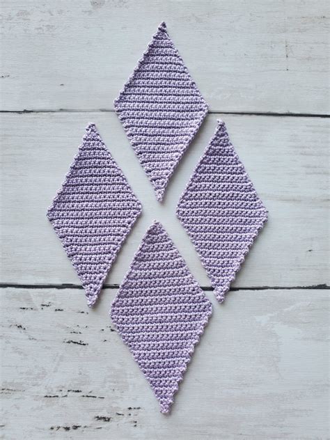 Crochet diamond motif pattern.  Easy step-by-step tutorial teaches basic ...