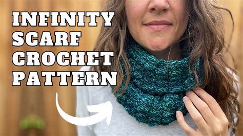 Crochet infinity scarf in the round free pattern.  Easy step-by-step tutorial teaches b...