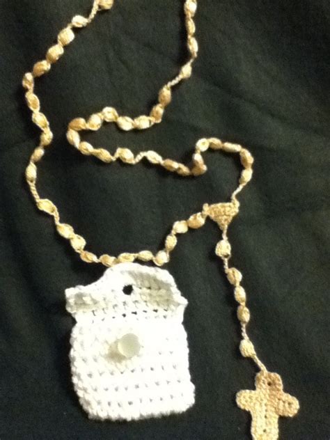 Crocheted Rosary PDF pattern with pouch pattern included