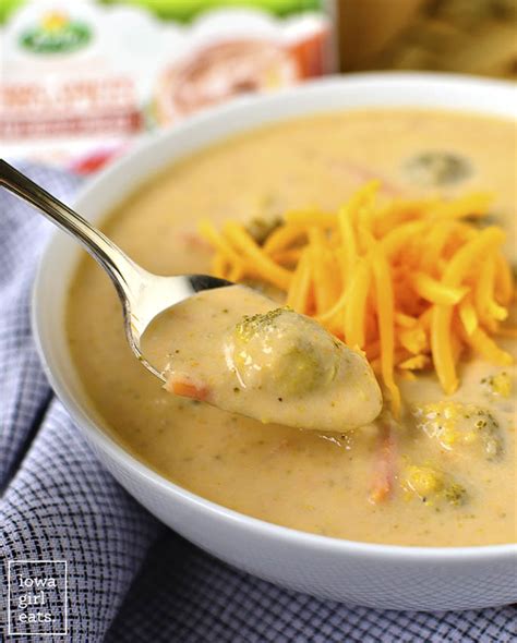 Crock Pot Broccoli-Cheddar Potato Soup - Iowa Girl Eats