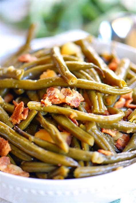 Crock Pot Green Beans with Bacon - Flour On My Face