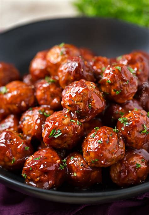 Crockpot BBQ Meatballs - Only 4 simple ingredients! - Eating on a Dime