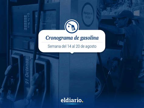 Cronograma de distribución de gasolina del 14 al 20 de marzo