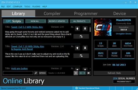 Cronusmax plus.  Zen Studio also has a comprehensive Mouse & Keyboard settings interfac...