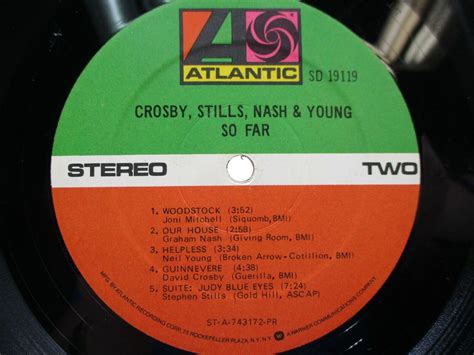 Crosby Stills Nash And Young So Far LP 33 Atlantic SD 19119.