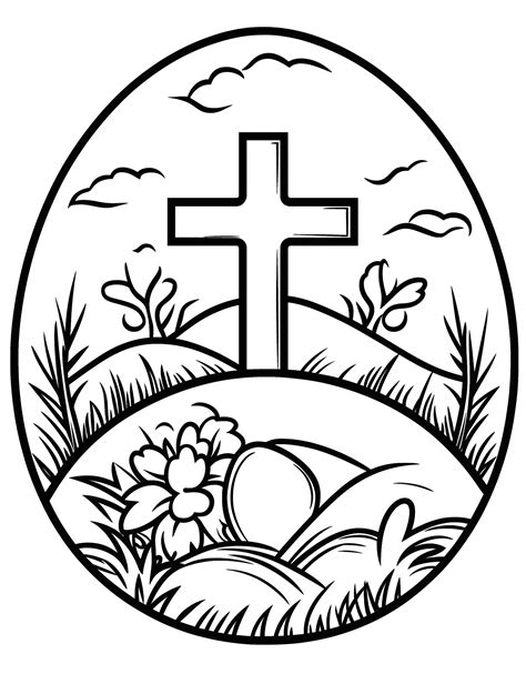 Cross Easter Coloring Pages