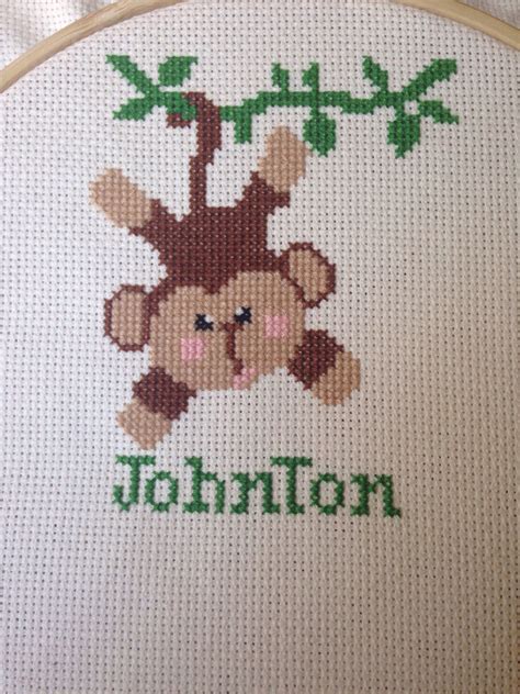 Cross Stitch Monkey - Etsy