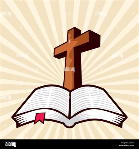 Cross and Open Bible Stock Vector Image & Art - Alamy