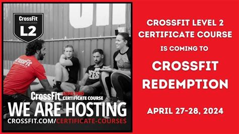 CrossFit Level 2 Course Redemption Fitness, Waukesha, WI July …