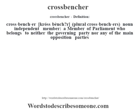 Crossbench Definition & Meaning - Merriam-Webster