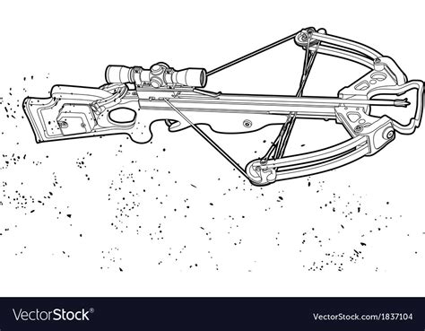 Crossbow sketch Royalty Free Vector Image VectorStock