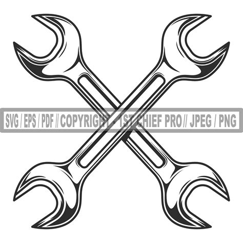 Crossed Wrenches Svg - Etsy