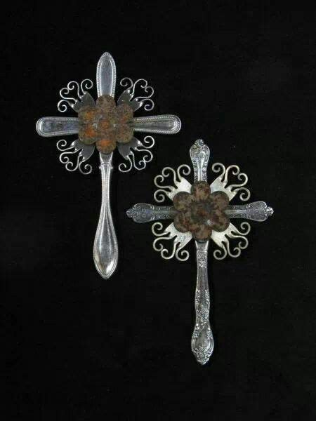 Crosses made from forks Silverware art, Cross crafts, Fork jewelry