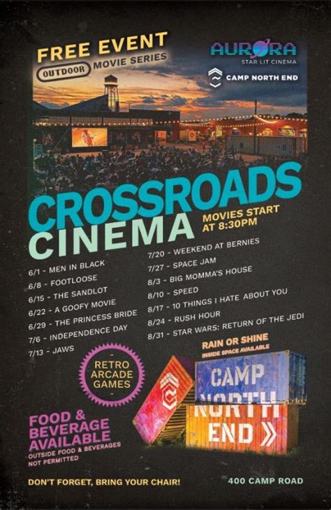 Crossroads Cinema Free outdoor movies at Camp North End Charlotte On