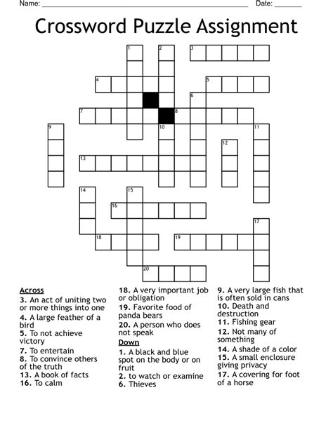 Crossword Assignment WordMint