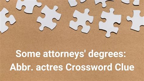 Crossword clue Some attorneys