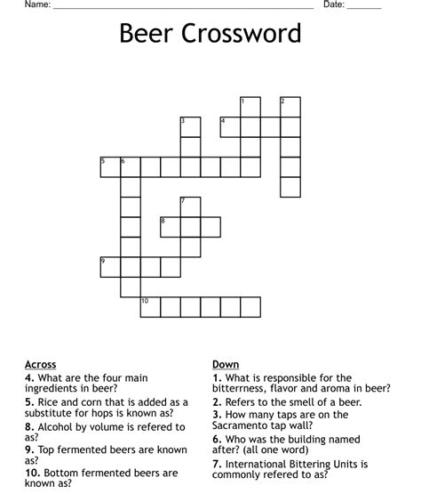 The Crossword Solver found 30 answers to "Barley ingredient in beer", 4 letters crossword clue. The Crossword Solver finds answers to classic crosswords and cryptic crossword puzzles. Enter the length or pattern for better results. Click the answer to find similar crossword clues.