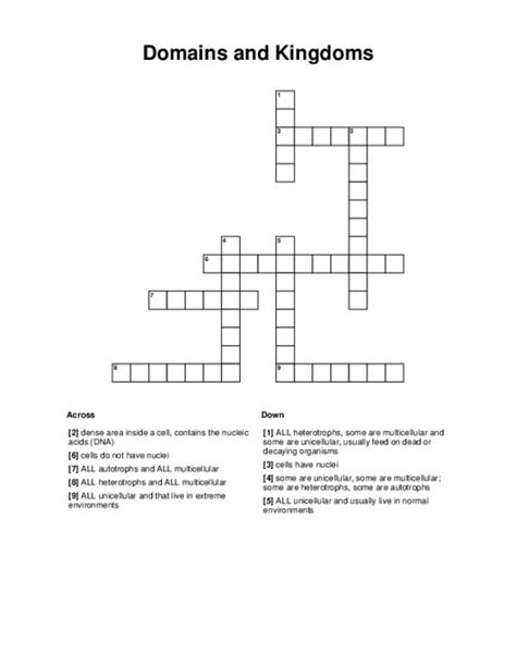 Crossword clue domains. The Crossword Solver found 30 answers to "huge domain", 6 letters crossword clue. The Crossword Solver finds answers to classic crosswords and cryptic crossword puzzles. Enter the length or pattern for better results. Click the answer to find similar crossword clues . Enter a Crossword Clue. A clue is required. 