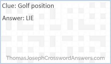 Golfer's position is a crossword puzzle clue