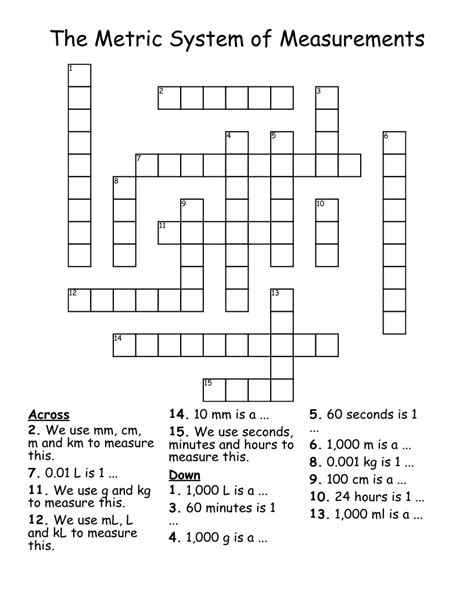 The Crossword Solver found 30 answers to "Metric amount of weight", 5 letters crossword clue. The Crossword Solver finds answers to classic crosswords and cryptic crossword puzzles. Enter the length or pattern for better results. Click the answer to find similar crossword clues.. 