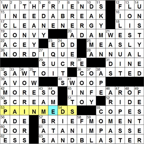Crossword Nexus. Show navigation Hide navigation. ... Try your search in the crossword dictionary! Clue: Pattern: People who searched for this clue also searched for: Mariah Carey nickname What Kramer saves catalogs from Yamaha Duet+ product From The Blog Puzzle #118: Double Tap.