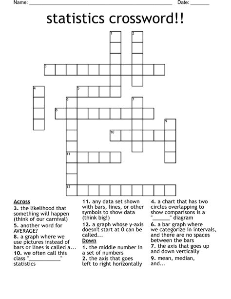Crossword puzzles on statistics for class 10 with answers. .  The solution...