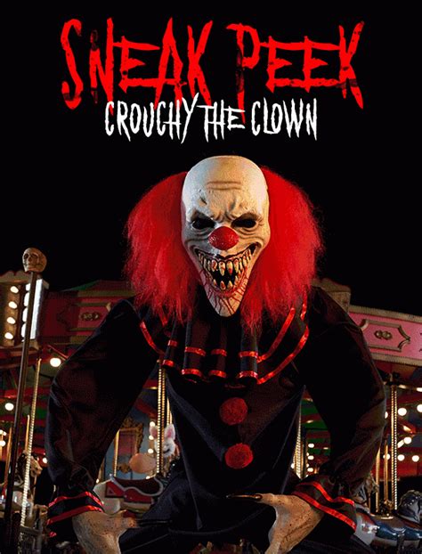 Crouchy animatronic. We saw it 2017 when the first “It” film came out and Spirit Halloween ran out of the 7′ Evil Grimi Clown animatronic in early September. When October rolled around those that wanted him for Halloween were left in the cold. At $299.99 Crouchy is a little on the pricey side. However, for what you are getting it appears you will get your ... 