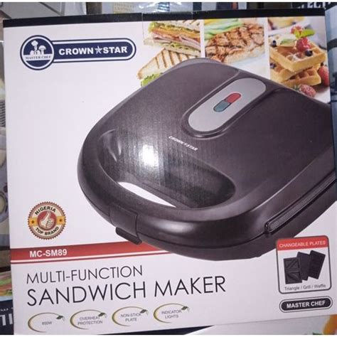 Crown Star Sandwich Maker 3 In 1 Toaster/Waffle/Grill