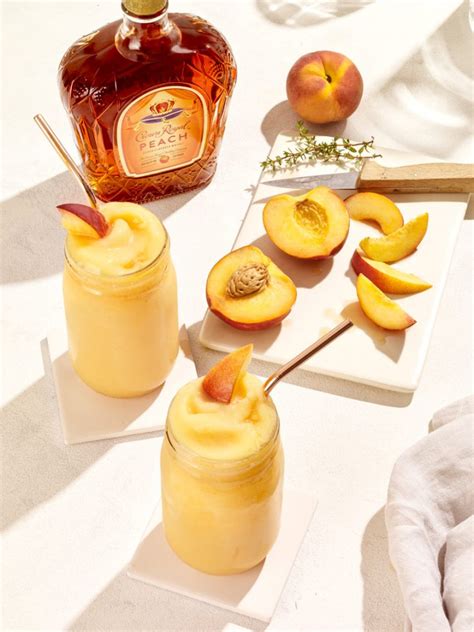 Crown peach recipes. May 17, 2023 · Instructions. In a cocktail shaker, add ice, Crown Royal peach, pineapple liqueur, peach simple syrup, and lime juice. Shake to chill. Strain into a rocks glass over fresh ice. Top off with coconut water. Stir to mix. Garnish with a peach wedge, lime wheel, and mint sprig. 