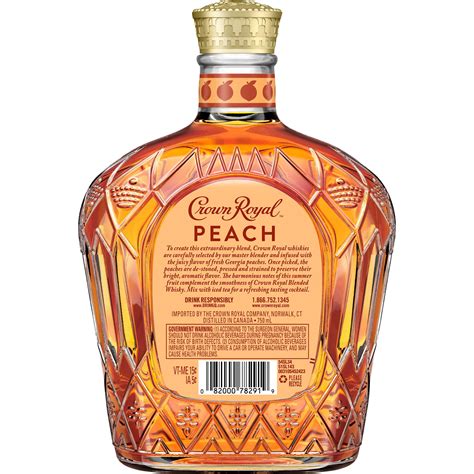 Crown royal peach nutrition facts sugar. Blackberry Whisky. Crown Royal. 101cals cals. Enter eaten amount like 1.5 or 2. Add to Diary. 100%. Carbs 4g. Protein 0g. Fat 0g. 