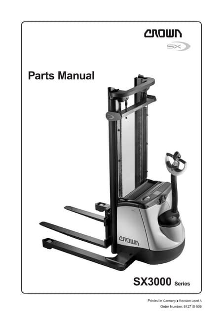 Crown sx3000 series forklift parts manual. - Manual for a crownline 210 ccr.