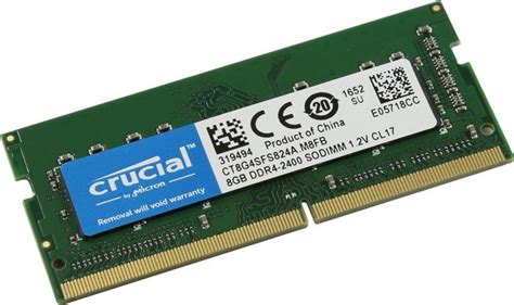 Crucial 8GB DDR4-2400 SODIMM CT8G4SFS824A Crucial.com