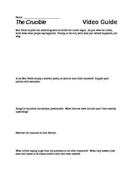 Crucible Viewing And Guide Answers