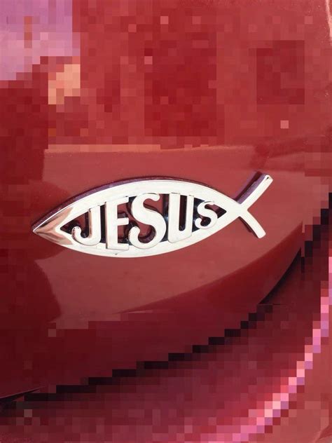 Crucified Jesus Premium "Jesus Fish" 3D Sticker Made In India