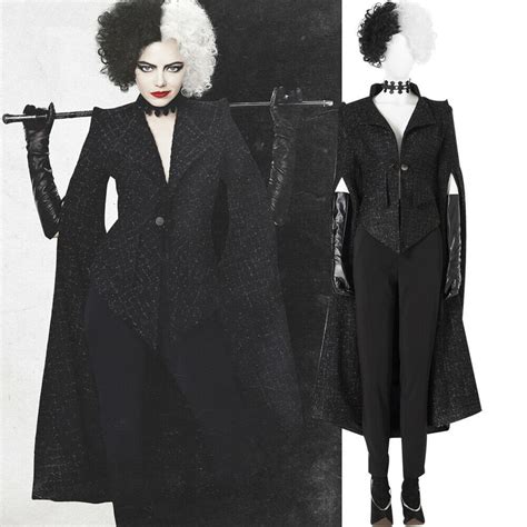 CRUELLA DE VIL COSTUME INSPIRED PARTY WEAR - This Estella jacket and gloves is sure to get some likes on social media and in real life QUALITY DISNEY COSTUMES DESIGNED WITH CARE - To keep this Cruella adult costume jacket well maintained, we recommend spot cleaning or hand washing - includes Jacket and pair of Gloves only - does …. 