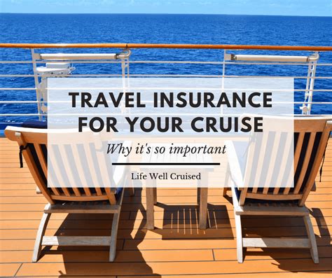 Cruise ship insurance. Add Cruise Plus Cover to your Comprehensive or Signature annual or single-trip travel insurance policy to get cover for: Missed port departures. Itinerary changes. Cabin confinement. Unused excursions. Cruise interruption. Some cruise operators, such as P&O Cruises, ask you to take out a policy with at least £2m of medical and repatriation cover. 